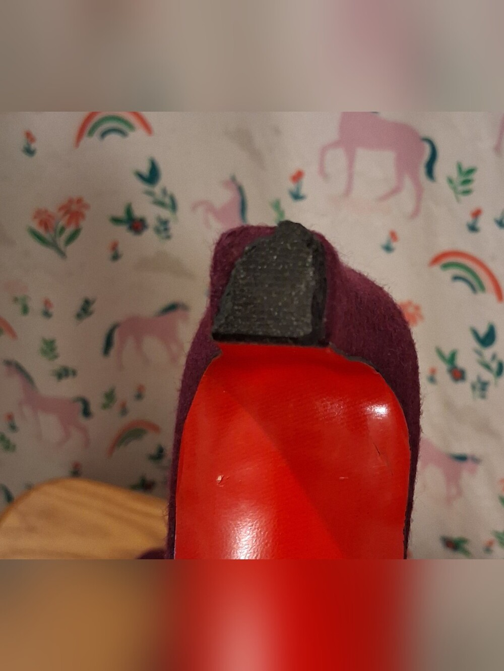 Vintage Y2K Christian Louboutin Purple Felt Mule Heel Shoe SZ 5US 35.5EU - Picture 11 of 11